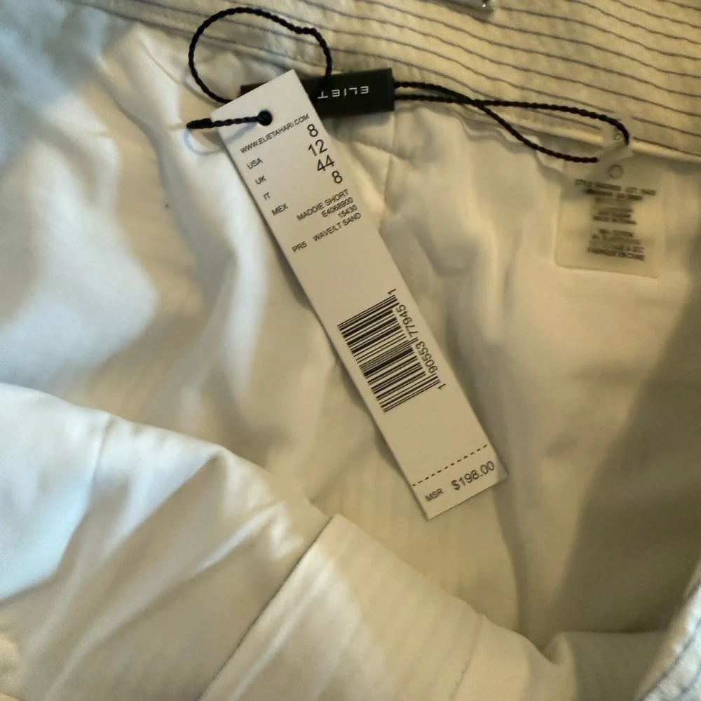 Elie Tahari White Striped Shorts